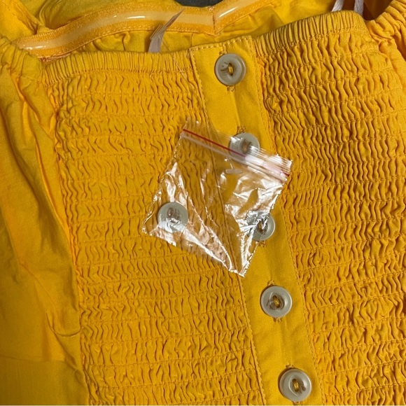 Free People Yellow Ruffled Peplum Blouse - Picture 7 of 7